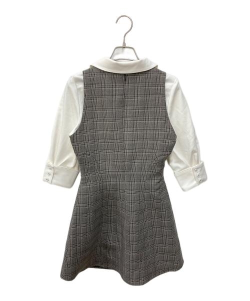 ANDMARY（アンドマリー）ANDMARY (アンドマリー) Evie check blouse mini dress ホワイト サイズ:Fの古着・服飾アイテム