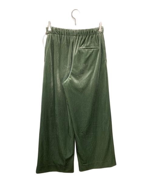 BALLSEY（ボールジィ）BALLSEY (ボールジィ) マットベロアイージーストレートパンツ グリーン サイズ:36の古着・服飾アイテム