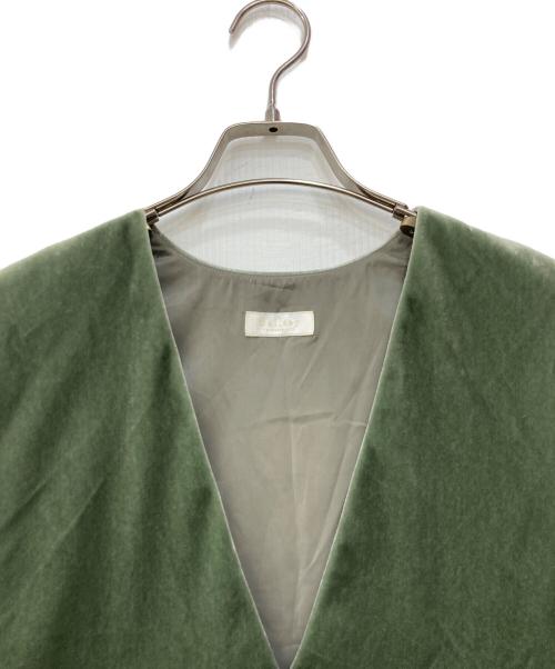 BALLSEY（ボールジィ）BALLSEY (ボールジィ) マットベロア Vネックベスト グリーン サイズ:36の古着・服飾アイテム