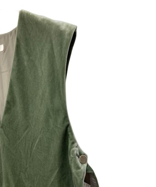 BALLSEY（ボールジィ）BALLSEY (ボールジィ) マットベロア Vネックベスト グリーン サイズ:36の古着・服飾アイテム