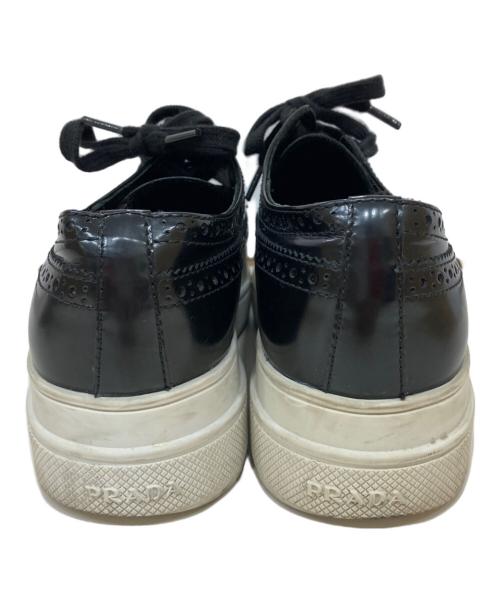 PRADA（プラダ）PRADA (プラダ) 厚底レースアップシューズ ブラック サイズ:361/2の古着・服飾アイテム