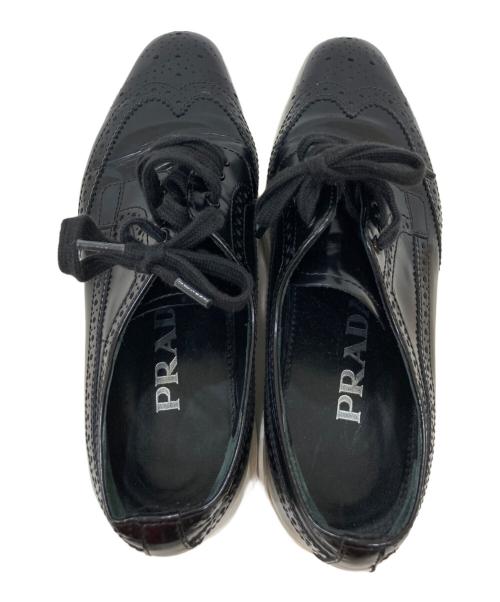 PRADA（プラダ）PRADA (プラダ) 厚底レースアップシューズ ブラック サイズ:361/2の古着・服飾アイテム
