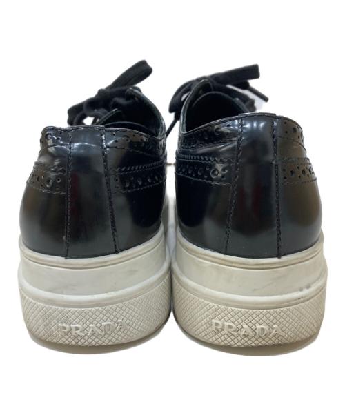 PRADA（プラダ）PRADA (プラダ) 厚底レースアップシューズ ブラック サイズ:361/2の古着・服飾アイテム