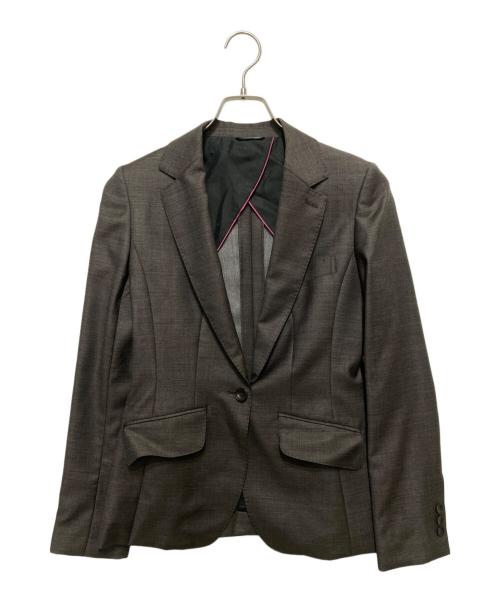 Hilton（ヒルトン）Hilton (ヒルトン) REDA ファブリックセットアップスーツ ブラウン サイズ:7の古着・服飾アイテム
