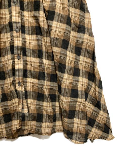 HER LIP TO（ハーリップトゥ）Her lip to (ハーリップトゥ) Cotton-Blend Voile Shirt Dress ブラウン×ブラック サイズ:Sの古着・服飾アイテム