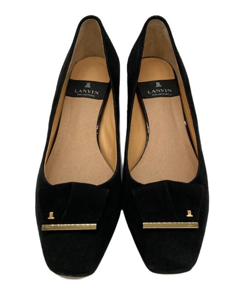 LANVIN COLLECTION（ランバンコレクション）LANVIN COLLECTION (ランバンコレクション) ラウンドスクェアトゥパンプス ブラック サイズ:25㎝の古着・服飾アイテム