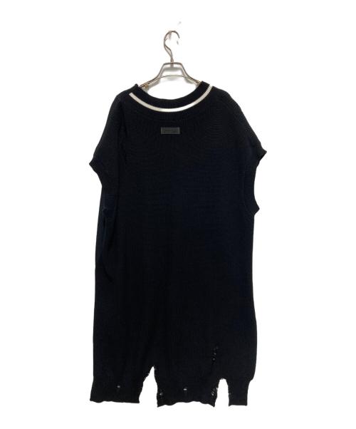 DIESEL（ディーゼル）DIESEL (ディーゼル) 再構築ニットベスト ブラック サイズ:XXSの古着・服飾アイテム