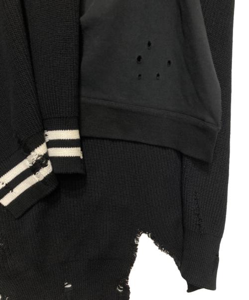 DIESEL（ディーゼル）DIESEL (ディーゼル) 再構築ニットベスト ブラック サイズ:XXSの古着・服飾アイテム