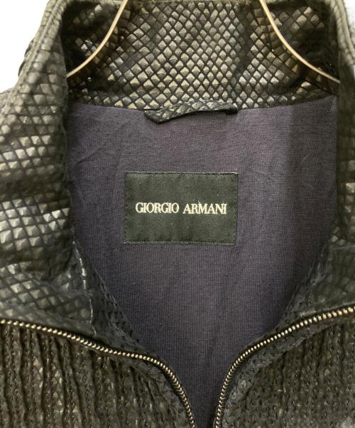 GIORGIO ARMANI（ジョルジオアルマーニ）GIORGIO ARMANI (ジョルジオアルマーニ) ラムレザージャケット ネイビー サイズ:46の古着・服飾アイテム