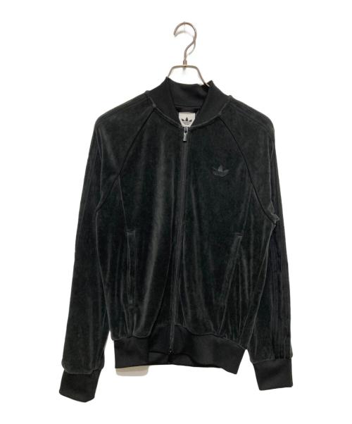 adidas（アディダス）adidas (アディダス) SST アディカラー ベロア トラックトップ ブラック サイズ:Mの古着・服飾アイテム