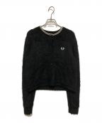 FRED PERRYフレッドペリー）の古着「Fluffy Crewneck Knit Cardigan」｜ブラック