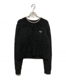 FRED PERRY（フレッドペリー）の古着「Fluffy Crewneck Knit Cardigan」｜ブラック