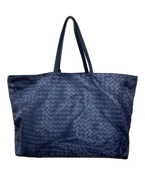 BOTTEGA VENETA（ボッテガベネタ）BOTTEGA VENETA (ボッテガベネタ) イントレッチオリュージョントートバッグ ネイビーの古着・服飾アイテム