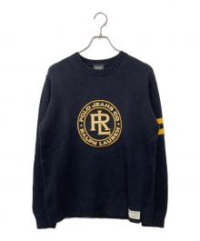POLO JEANS（ポロジーンズ）の古着「サークルロゴセーター」｜ブラック