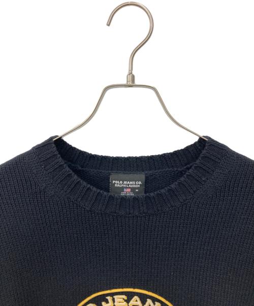 POLO JEANS（ポロジーンズ）POLO JEANS (ポロジーンズ) サークルロゴセーター ブラック サイズ:Ｍの古着・服飾アイテム