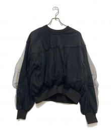 MAISON SPECIAL（メゾンスペシャル）の古着「Tulle Combination Sweatshirt」｜ブラック