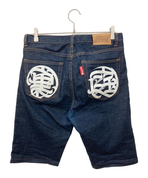 420RECORDZ（420RECORDZ）420RECORDZ (420RECORDZ) 裏庭 デニム ショートパンツ インディゴ サイズ:Lの古着・服飾アイテム