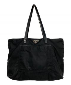 中古・古着通販】PRADA (プラダ) ウール×レザートートバッグ B9497