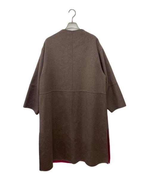 SIMPLICITE（シンプリシテ）simplicite (シンプリシテ) S120ブレンドリバーシブルコート ブラウン×ピンク サイズ:Ｍの古着・服飾アイテム