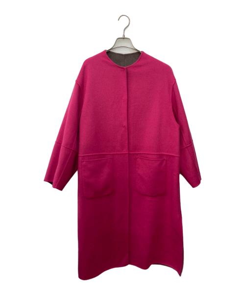 SIMPLICITE（シンプリシテ）simplicite (シンプリシテ) S120ブレンドリバーシブルコート ブラウン×ピンク サイズ:Ｍの古着・服飾アイテム
