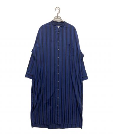 中古・古着通販】TICCA (ティッカ) ストライプシャツワンピース ブルー