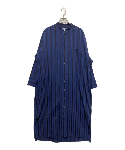 ticca（ティッカ）TICCA (ティッカ) ストライプシャツワンピース ブルー×ブラック サイズ:Fの古着・服飾アイテム