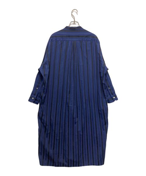 ticca（ティッカ）TICCA (ティッカ) ストライプシャツワンピース ブルー×ブラック サイズ:Fの古着・服飾アイテム