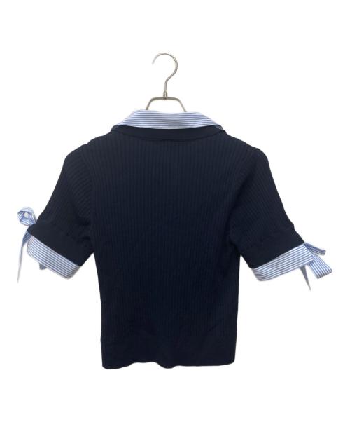 La boutique BonBon（ラブティックボンボン）La boutique BonBon (ラブティックボンボン) クールタッチUVシャツドッキングニット ネイビー サイズ:FREEの古着・服飾アイテム