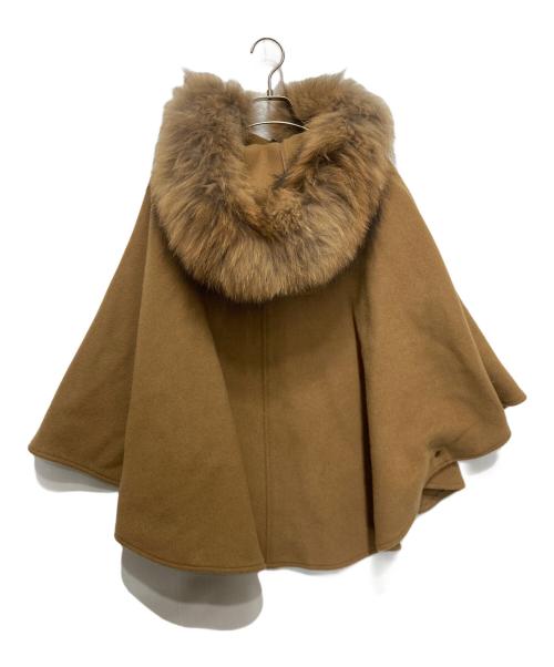 sheller（シェリエ）sheller (シェリエ) FOX fur cape coat ブラウン サイズ:FREEの古着・服飾アイテム
