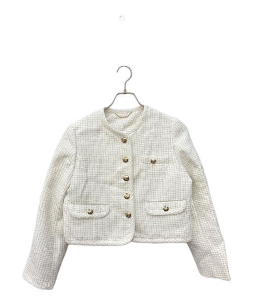 CELFORD（セルフォード）CELFORD (セルフォード) パイピングショートジャケット ホワイト サイズ:Ｓの古着・服飾アイテム