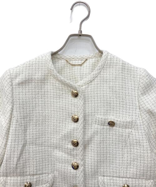 CELFORD（セルフォード）CELFORD (セルフォード) パイピングショートジャケット ホワイト サイズ:Ｓの古着・服飾アイテム