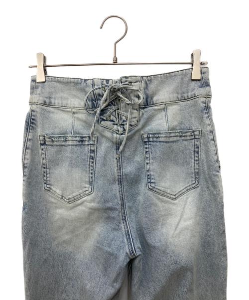 La boutique BonBon（ラブティックボンボン）La boutique BonBon (ラブティックボンボン) バックレースアップデニムフレアパンツ ブルー サイズ:Ｍ 未使用品の古着・服飾アイテム