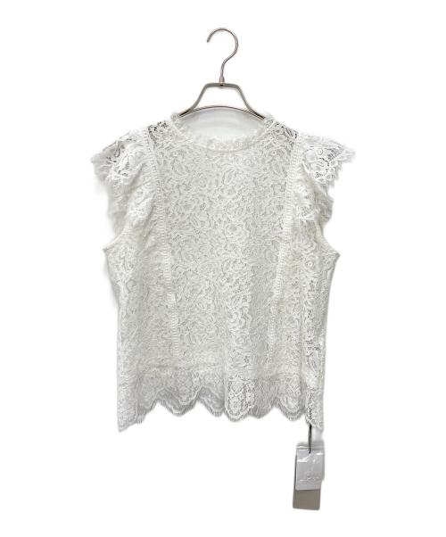 JUSGLITTY（ジャスグリッティー）JUSGLITTY (ジャスグリッティー) レースブラウス ホワイト サイズ:2 未使用品の古着・服飾アイテム