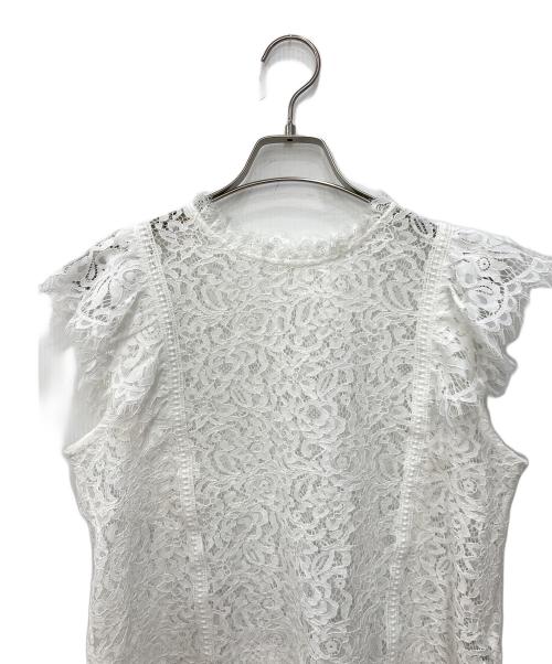 JUSGLITTY（ジャスグリッティー）JUSGLITTY (ジャスグリッティー) レースブラウス ホワイト サイズ:2 未使用品の古着・服飾アイテム