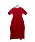 ROSSO (ロッソ) フォルムニットVネックワンピース レッド サイズ:Ｍ 未使用品：6000円