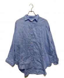 Spick and Span（スピック＆スパン）の古着「80リネンカシュクール ビッグシャツ」｜ブルー
