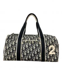 Christian Dior（クリスチャン ディオール）の古着「NO2 トロッター柄ミニボストンバッグ」｜ブラック×ホワイト