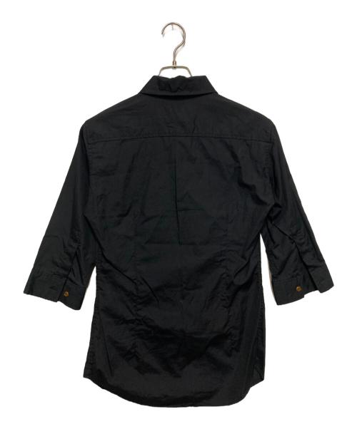 Vivienne Westwood man（ヴィヴィアン ウェストウッド マン）Vivienne Westwood man (ヴィヴィアン ウェストウッド マン) オーブ刺繍７分袖シャツ ブラック サイズ:44の古着・服飾アイテム