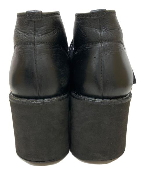 YOHJI YAMAMOTO（ヨウジヤマモト）YOHJI YAMAMOTO (ヨウジヤマモト) プラットフォームギリーシューズ ブラック サイズ:Sの古着・服飾アイテム