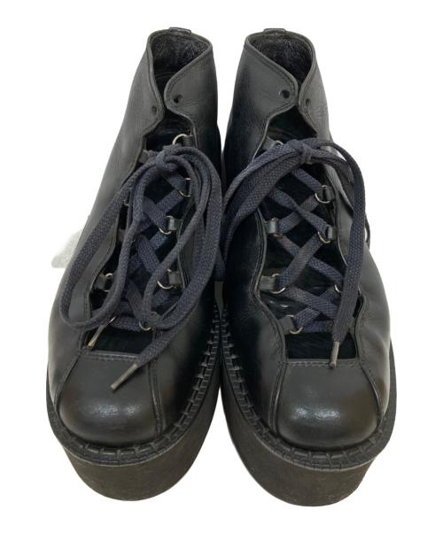 YOHJI YAMAMOTO（ヨウジヤマモト）YOHJI YAMAMOTO (ヨウジヤマモト) プラットフォームギリーシューズ ブラック サイズ:Sの古着・服飾アイテム