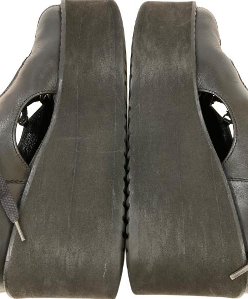 YOHJI YAMAMOTO（ヨウジヤマモト）YOHJI YAMAMOTO (ヨウジヤマモト) プラットフォームギリーシューズ ブラック サイズ:Sの古着・服飾アイテム