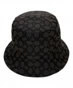 COACHコーチ）の古着「シグネチャー ジャカード バケット ハット」｜ブラック