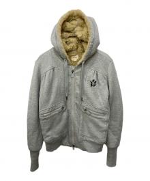 DIESEL（ディーゼル）の古着「裏ボアフーデットジャケット」｜グレー