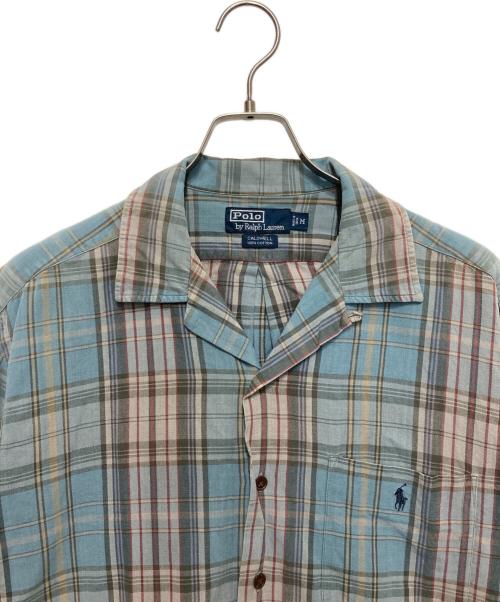 POLO RALPH LAUREN（ポロ・ラルフローレン）POLO RALPH LAUREN (ポロ・ラルフローレン) チェック開襟シャツ ベージュ サイズ:Mの古着・服飾アイテム