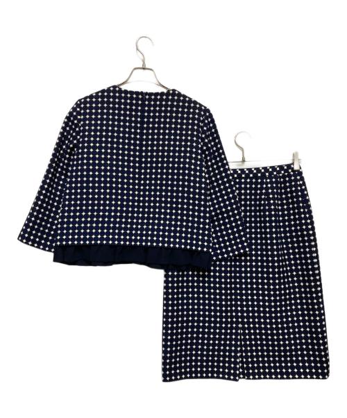 Leilian（レリアン）LEILIAN (レリアン) ブラウス・スカートセットアップ ネイビー サイズ:13の古着・服飾アイテム