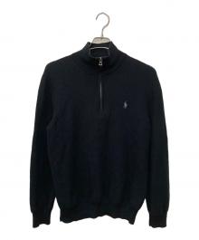 POLO RALPH LAUREN（ポロ・ラルフローレン）の古着「ハーフジップセーター」｜ブラック