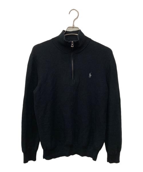 POLO RALPH LAUREN（ポロ・ラルフローレン）POLO RALPH LAUREN (ポロ・ラルフローレン) ハーフジップセーター ブラック サイズ:Sの古着・服飾アイテム