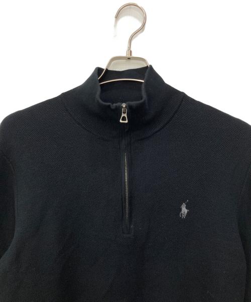 POLO RALPH LAUREN（ポロ・ラルフローレン）POLO RALPH LAUREN (ポロ・ラルフローレン) ハーフジップセーター ブラック サイズ:Sの古着・服飾アイテム