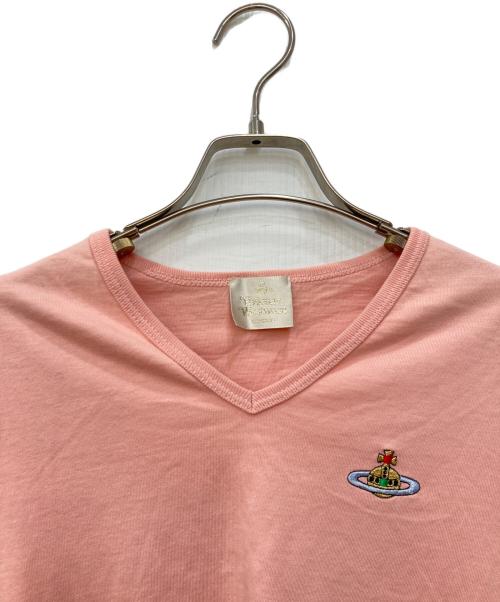 Vivienne Westwood（ヴィヴィアンウエストウッド）Vivienne Westwood (ヴィヴィアンウエストウッド) オーブ刺繍カットソー ピンク サイズ:Sの古着・服飾アイテム