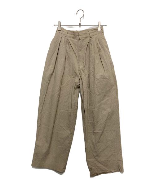 anuke（アンヌーク）anuke (アンヌーク) チェックタックパンツ ベージュ サイズ:SIZE 36の古着・服飾アイテム